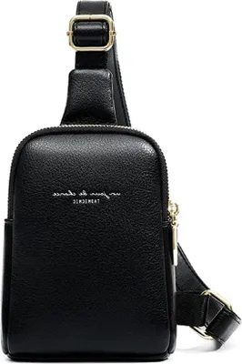 Produktbild von Famanu Hüfttasche Damen - Verstellbarer Abnehmbarer Schulterriemen - Slingertasche für Training und Wandern - Schwarz