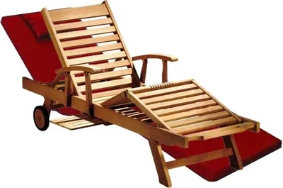 Image de Teako Design Coussin pour chaise longue 200 x 62 cm, épaisseur 5 cm, polyester, rouge