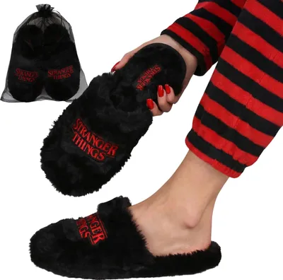 Obrázok produktu pre Stranger Things Protiskluzové dámske papuče, teplé, mäkké papuče do domácnosti + darčeková taška 38-39 EU
