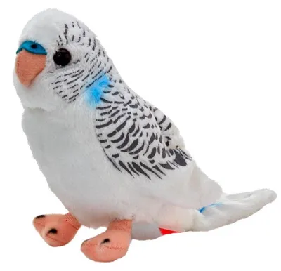 Productafbeelding van Pluizen papegaai, wit, speelgoed, 13 cm