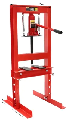 Image de Presse d'atelier, levage hydraulique, réglable en hauteur, rouge