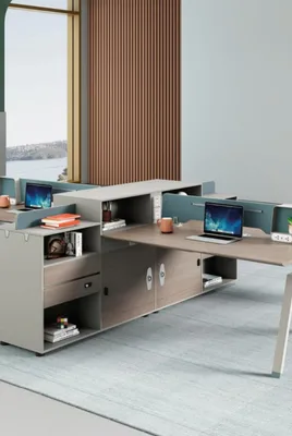 Produktbild von Teambürotisch Tisch Schreibtisch Co Working Gemeinschaftsschreibtisch 4 Personen