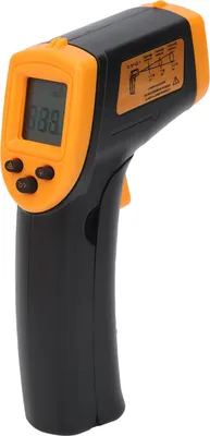 Image de Thermomètre infrarouge sans contact, thermomètre numérique infrarouge haute température, ?50~600��C/?58~1122��F, pistolet thermométrique industriel (jaune)