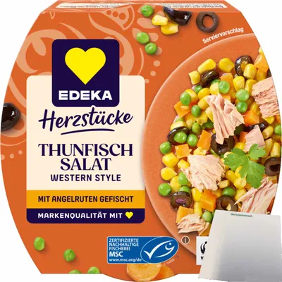 Produktbild von Edeka Herzstücke Thunfischsalat Western Style (160g Dose) + usy Block