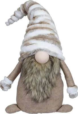 Produktbild von Weihnachten großer XL Deko Wichtel 60cm (90cm) Figur sitzend braun-weiß