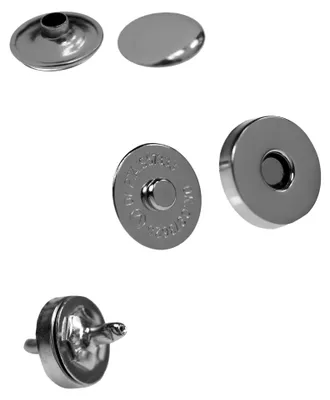 10 Magnet-Knöpfe Magnet-Verschlüsse Taschenverschluss Nähen Basteln Kleidung Tasche Alben 14mm anthrazit