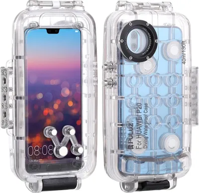 Image de PULUZ 40m/130ft Submersible Housse de protection de téléphone pour Huawei P20 / Pro MATE20Pro Surf Natation Photo Vidéo transparente c