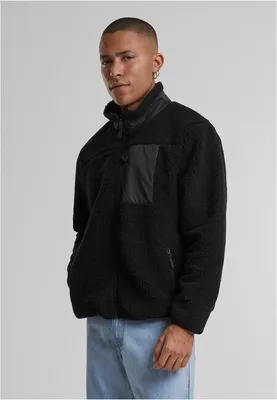 Image de Urban Classics Veste Teddy avec col montant noir - XXL