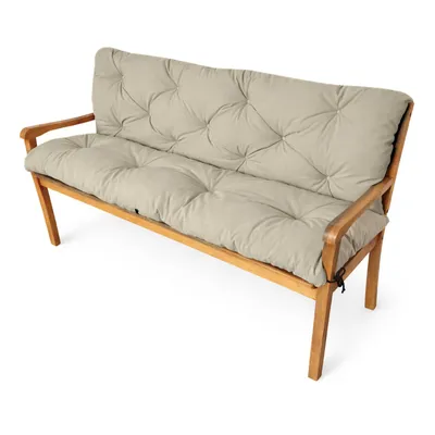 Produktbild von 4L Textil Gartenbankauflage mit Rückenlehne, wetterfest und UV-beständig, Bankauflage für Hollywoodschaukel und Gartenbank, 100x50x50 cm, Beige