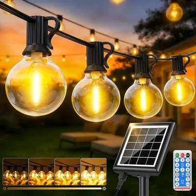 Produktbild von FGRYB Solarbetriebene Lichterkette für den Außenbereich, Garten, 20 Meter, Solar-Lichterkette mit Fernbedienung