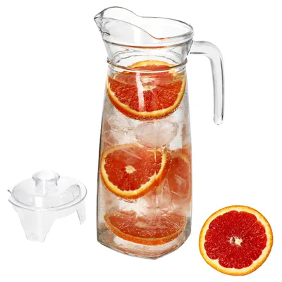 Zdjęcie produktu dla KARA, dzbanek szklany z pokrywką plastikową, pojemność 1,4L - 41335