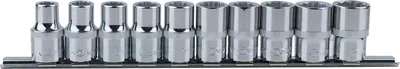 Obrázek produktu pro KS TOOLS 1/2" sada nástrčných hlavic CHROMEplus 12, 10 ks 10-19 mm ( 918.0655 )