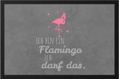 Produktbild von Ich bin ein Flamingo, ich darf das Flamingo Rosa Spruch Sprüche- für Damen Frauen Fußmatte