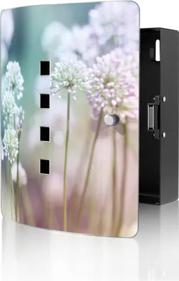 Produktbild von banjado Design Schlüsselkasten aus Edelstahl für 10 Schlüssel, Schlüsselschrank 24 x 21,5 x 7cm groß mit Magnetverschluss,  Lauchblüte [BWSK 11577]