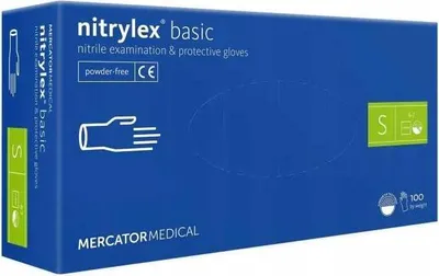 Produktbild von Nitrilhandschuhe 100 Stück Nitrylex Basic Dark Blue 7-S