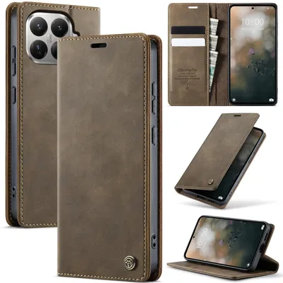 Produktbild von Handyhülle für Xiaomi 17T Hülle Leder mit RFID Schutzhülle Klapphülle Magnet Kartenfach Standfunktion Braun