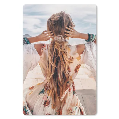 Produktbild von MuchoWow® Mauspad Mousepad Frau - Boot - Norwegen - Weiß - Wasser - Bergen 18x27 cm - Mousepads - Maus Mat - Pad - Mausunterlage