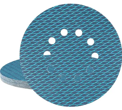 Image de Papier abrasif 225 mm avec système de fixation velcro, grain P80, 10 trous, lot de 20, pour ponceuses à plaques de plâtre
