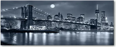 Produktbild von Tulup® Leinwandbild - 125x50 cm - Wandkunst - Drucke auf Leinwand - Leinwanddruck  - Sehenswürdigkeiten & Architektur - Schwarzweiß - Manhattan New York