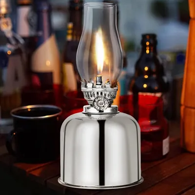 Immagine prodotto di Lampada da esterno, con vetro e metallo, resistente al vento, ideale per campeggio e decorazione