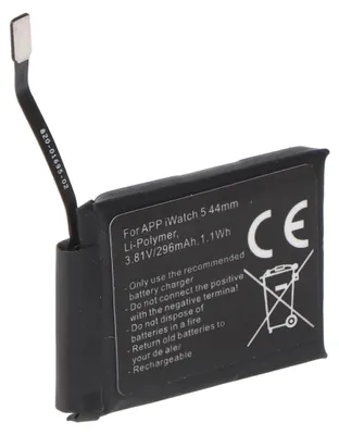 Zdjęcie produktu dla Bateria odpowiednia tylko dla Apple Watch 5 44mm, A2181, A2157, Li-Polymer, 3.81V, 296mAh, 1.1Wh, wbudowana, bez narzędzi