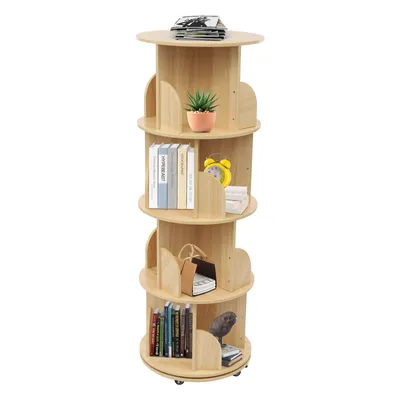 Image de Bibliothèque pivotante, 4 étages Bibliothèque sur pied pour enfants et adultes