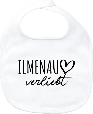 Produktbild von Huuraa Baby Lätzchen Ilmenau verliebt White Klettverschluss  Baumwolle Latz Geschenkidee