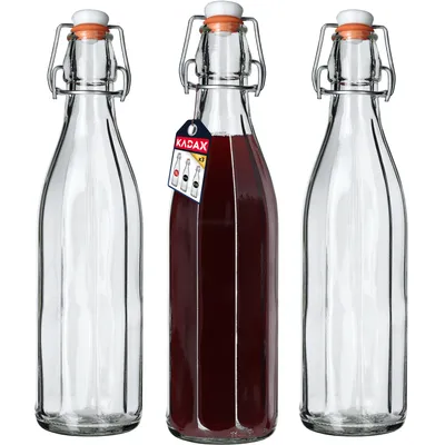 Produktbild von KADAX 3x Butelka Szklana Butelki Na Nalewki Wino Likiery Bimber 1000ml 1L