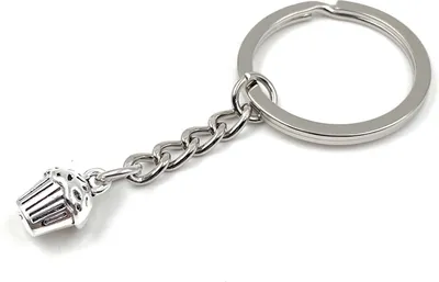 Produktbild von Onwomania Muffin Gepäck klein Schlüsselanhänger Metall Glücksbringer in Alu Geschenkbox, ideal zum Verschenken
