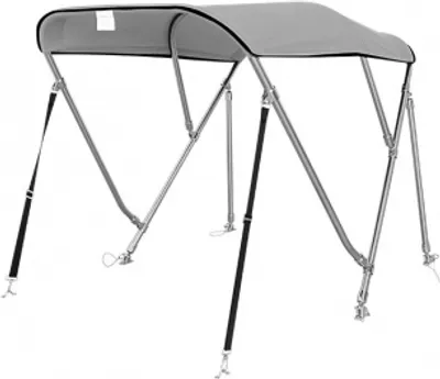Produktbild von 3 Stangen Bimini Top Deluxe aus Edelstahl 185-198cm Breite. Höhe 137cm Farbe grau