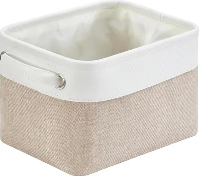 Produktbild von aufbewahrungsbox Stoff, aufbewahrungsbox grau, Korb aufbewahrung Stoff mit Griffen fš¹r Schrank, Spielzeug, kleiderschrank, Regale, Kleidung (faltbar) (Helles Khaki Wei?, klein)