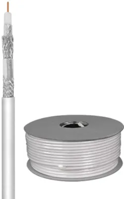 Produktbild von Goobay 27518 120 dB Koax-Antennenkabel, 4x geschirmt, CCS, 100 m, Weiß - für digitale SAT- und BK-Kabelanlagen
