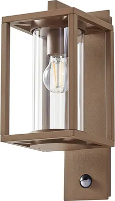 Produktbild von Lucande Außenwandlampe Ferda, Sensor, Fassung unten, braun