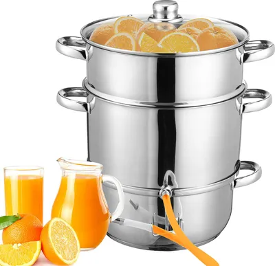 Obrázok produktu pre SWANEW Parný odšťavovač z nehrdzavejúcej ocele 8 litrov s hadicou + svorka Odšťavovač ovocia, indukčný odšťavovač Odšťavovač ovocia