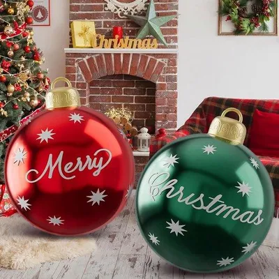 Produktbild von Famanu Gigantische Aufblasbare Weihnachtskugel 61 cm PVC - Wetterfeste Gartendekoration