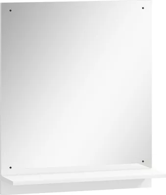Produktbild von Badspiegel 50 x 60 cm Wandspiegel mit Regal, Badezimmerspiegel für Eingangsbereich, Flur, Weiß