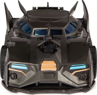 Produktbild von DC Comics Batman Offroad Batmobile mit Fanghaken-Katapult und Gitter-Zelle im Heck, inkl. 10-cm Batman Figur, für Superheldenfans ab 4 Jahren, Rennauto, 3 Jahr(e), Schwarz