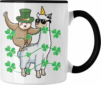 Produktbild von Trendation - Faultier Llama Tasse Grafik Geschenk Lustig (Schwarz)