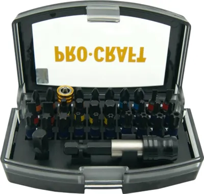 Immagine prodotto di Set di punte Procraft BS-32, 32 pezzi, acciaio S2 Phillips / Pozidriv / Torx / esagonale / a taglio
