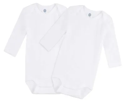 Obrázek produktu pro Sanetta, dětská body – unisex, dlouhý rukáv, balení po dvou, vyrobené z biobavlny, velikost 62