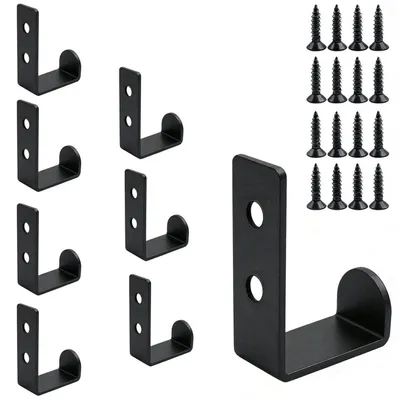 Produktbild von Garderobenhaken Kleiderhaken Schwarz Edelstahl 8er Set