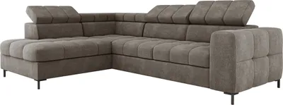 Produktbild von Modernes PABLO Ecksofa 279x201 cm, Schlafsofa Mit Verstellbaren Kopfstützen, Bettkasten, Stabilen Metallfüßen, Hochwertiger VOGUE-Stoff In Verschiedenen Farben Linke Layout, Farbe BEIGE
