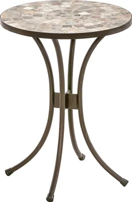 Produktbild von Dehner Blumenhocker Grazia, in Mosaikoptik, Ø 41 cm, Höhe 54 cm, Eisen/Stein, braun/grau