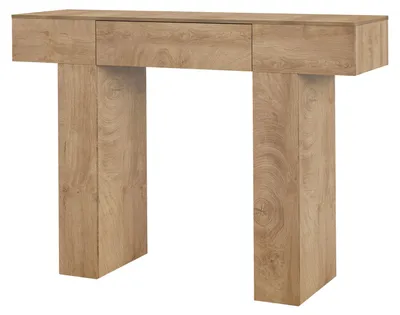Immagine prodotto di Tavolino consolle – Tavolino stretto per ingresso – 120 cm – Con cassetto – Rettangolare – In legno – Rovere