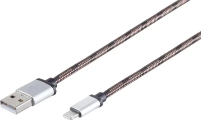 Produktbild von S-Conn 14-50075 0.3m USB A Lightning Braun Handykabel (14-50075)