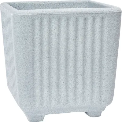Produktbild von Gartentopf Quadro centorighe GQC Side 38 cm - Höhe 38 cm -  Italy - 100% recycelbar - Topf aus Polyethylen in Steinfarbe, s