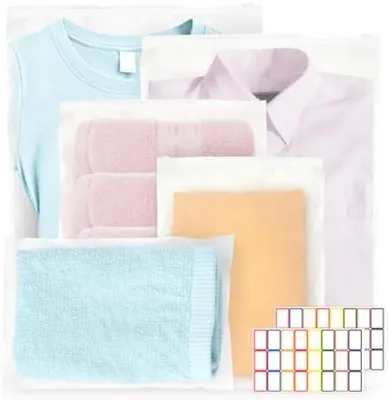 Produktbild von PromoHome® 40 Stück wiederverwendbare Reißverschlussbeutel-Set - 5 Größen - luftdichte Aufbewahrungsbeutel für Kleidung