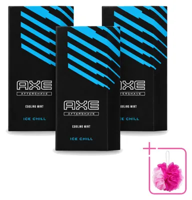 Immagine prodotto di 3 flaconi di dopobarba Axe Ice Chill - Mentolo rinfrescante - 100 ml - Confezione risparmio - 3 pezzi