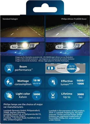 Produktbild von PHILIPS Hauptlampe "Ultinon Pro6000 Boost" H4, LED, 12
