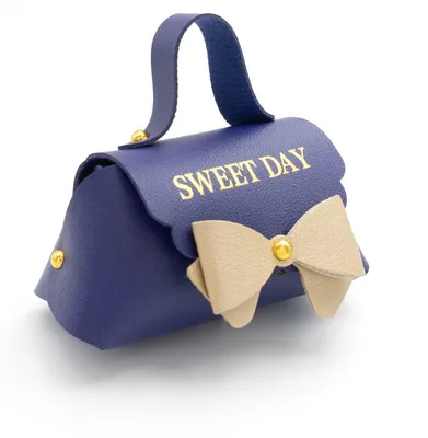 Produktbild von Vintageparts DIY-Geschenktasche Kunstleder Dunkelblau 5x10x5,5 cm 1 Stück